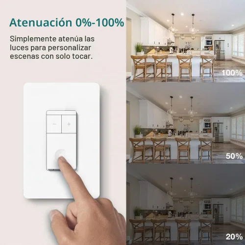 Vista 5 de TREATLIFE Interruptor inteligente regulable de 3 vías, interruptor inteligente compatible con Alexa y Asistente de Google, interruptor de luz WiFi