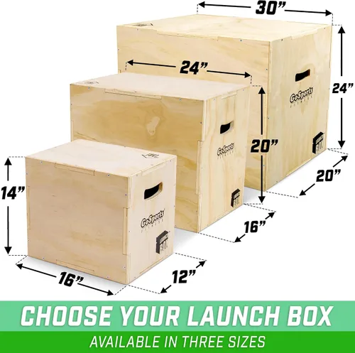 Vista 5 de GoSports Fitness Caja de salto pliométrica 3 en 1 - Pequeña, estándar o XL - Caja de lanzamiento para ejercicios de todos los niveles de habilidad