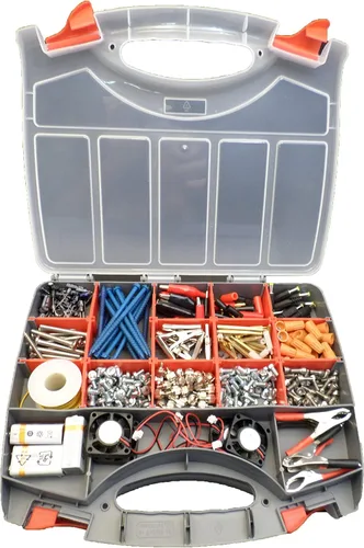 Vista 5 de Estuche organizador de almacenamiento de doble cara de lujo con 36 compartimentos, se utiliza como caja de aparejos, caja de herramientas