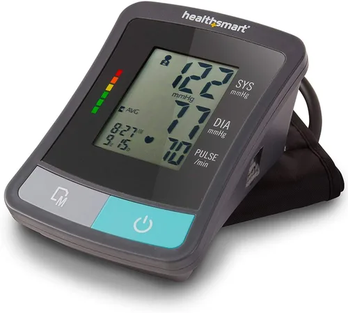 Vista 16 de HealthSmart Monitor Digital de Presión Arterial de Brazo con Manguito Automático para Brazo Superior que Muestra Presión Arterial, Frecuencia