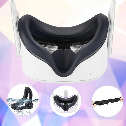 Vista 5 de Accessories Compatible with Oculus Quest 2 Silicone Touch Controller Grip Cover, Face Cover, Headset Shell Cover, Protective Lens Case, Disposable
