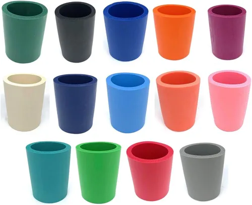 Vista 3 de Pen Kit Mall - Enfriador de latas de espuma gruesa en blanco de la vieja escuela, no plegable (varios colores, paquete de 6 - C, 6)