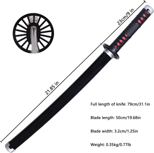 Vista 2 de 31inch Cospaly Sword Anime Replica Sword Suitable for Character Dress up, Anime Lovers Collection Decoration, not Sharp