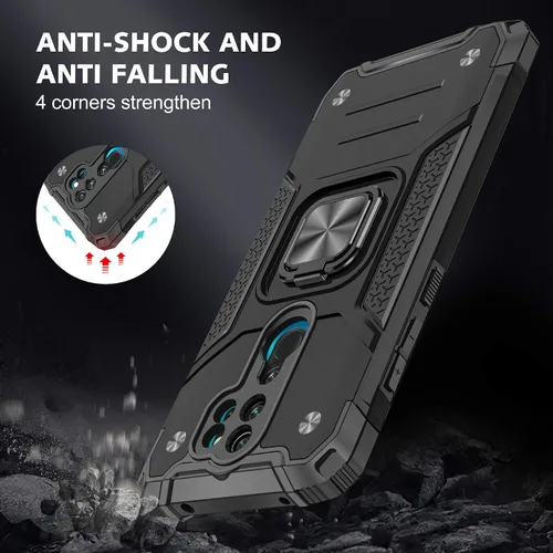 Vista 4 de Asuwish Funda de teléfono para Xiaomi Redmi Note 8 Pro con protector de pantalla de vidrio templado y soporte de anillo soporte delgado híbrido