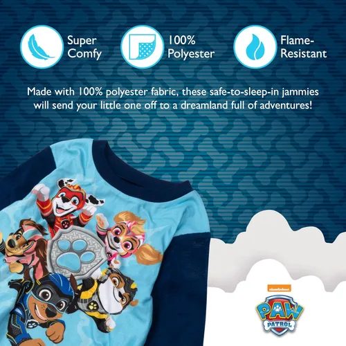 Vista 3 de Nickelodeon Boys' Paw Patrol Baby Shark 2-Piece Loose-fit Pajamas Set