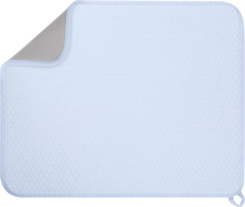 Vista 15 de Tapete de microfibra para secar platos, almohadilla de secado de platos de cocina súper absorbente, reversible para encimera, 15 x 20 pulgadas, Negro