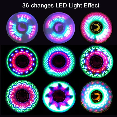 Vista 4 de KINGJOY Juguetes giratorios chapados en metal, 5 piezas, con formas frescas y luz LED, terapia relajante para niños y adultos, alivio del estrés