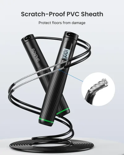 Vista 4 de RENPHO Cordless Jump Rope, Weighted Jump Rope with Counter, Jump Ropes for Fitness, Smart Skipping Rope for Crossfit