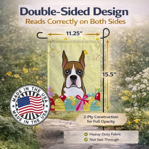 Vista 336 de Caroline's Treasures BB1923GF Bandera decorativa para jardín con diseño de Border Collie, para caza de huevos de Pascua, para jardín, jardín, patio