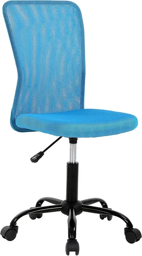 Vista 12 de Silla de oficina ergonómica – Silla de computadora con respaldo medio con altura ajustable, moderna giratoria sin brazos, soporte de espalda Negro