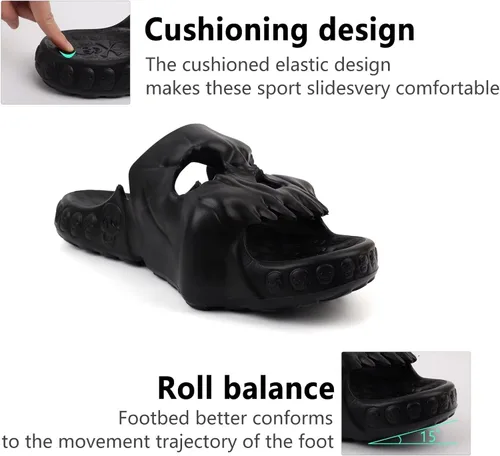 Vista 5 de Sandalias de calavera para hombres y mujeres, sandalias deportivas antideslizantes con nubes, sandalias de punta abierta, cómodas, para playa