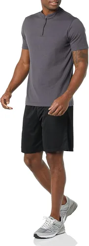 Vista 3 de Tienda Essentials Camisa Performance Soft Tech de manga corta con cremallera corta para hombre