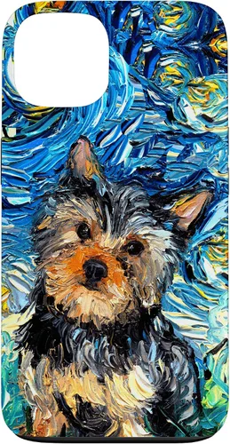 Vista 7 de iPhone 16 Yorkshire terrier Starry Night Cute Yorkie Dog Art por Aja Case