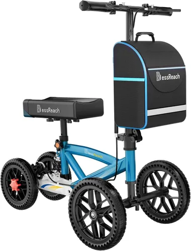 Vista 10 de BlessReach Patinete de rodilla plegable todo terreno - Andador de rodilla económico para lesiones en los pies, alternativa compacta a las muletas