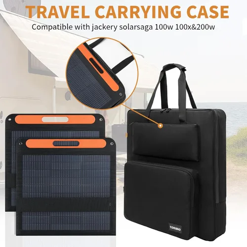 Vista 3 de Bolsa de viaje para panel solar, bolsa de almacenamiento portátil para panel solar compatible con Jackery SolarSaga 100 W, 200 W, 100 X, funda