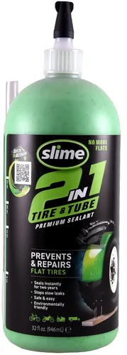 Vista 10 de Slime 10207 Sellador de reparación de pinchazos 2 en 1 para neumáticos y tubos, 2 en 1, premium, prevención y reparación, adecuado para todos