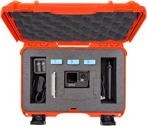Vista 6 de NANUK 909 - Funda rígida impermeable con inserto de espuma para GoPro Hero 9 y 10, color naranja