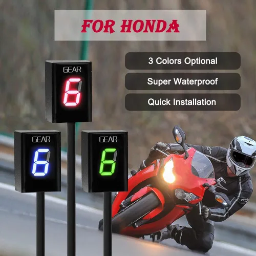 Vista 2 de Indicador de engranajes de motocicleta para Honda Hornet CBR600F F3 F4 F4i RR CB600F CBF500 VFR800 Fi 900RR 919RR 929RR 954RR Shadow 750 Pantalla