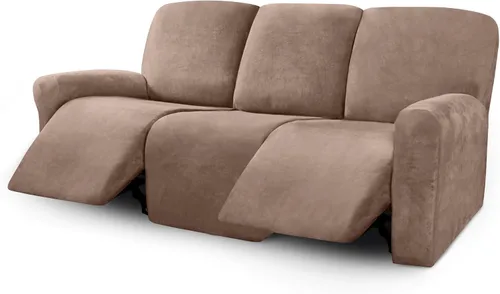 Vista 9 de ULTICOR Fundas de terciopelo para sofá reclinable de 8 piezas, fundas elásticas para sofá reclinable de 3 cojines, fundas para muebles, fundas