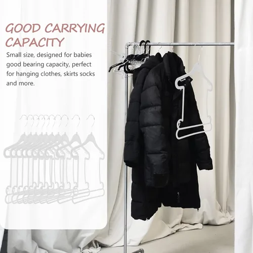 Vista 5 de iplusmile Perchas de plástico para ropa de niños, 10 piezas, color blanco