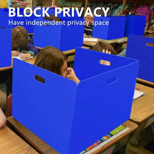 Vista 8 de Privacy Shields - Paquete de 12 divisores de escritorio de plástico duraderos y fáciles de transportar, separadores de aula fáciles de desinfectar