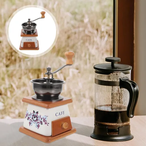 Vista 5 de KICHOUSE Elegante máquina de café manual molinillo de cerámica molinillo de grano de café Mini molinillo de pimienta que ahorra espacio para cocina
