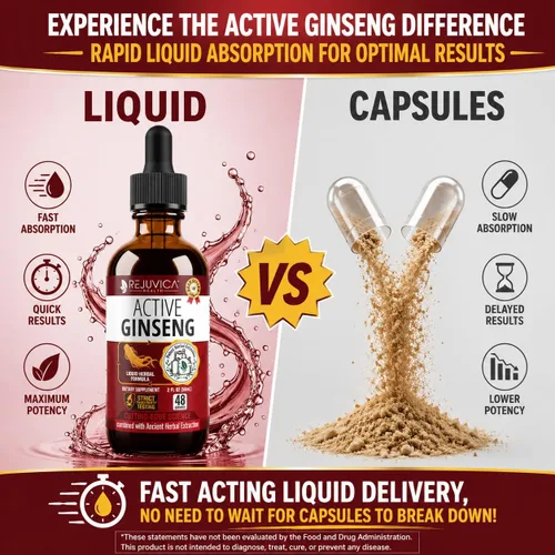 Vista 9 de Ginseng activo Panax rojo coreano con Ginsenósidos naturales - Solución líquida avanzada totalmente natural para una absorción 2 veces mayor - Apoya