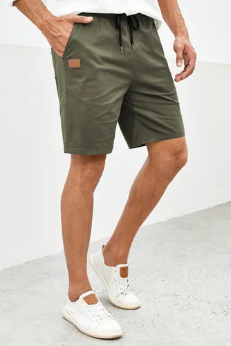 Vista 8 de JMIERR - Pantalones cortos informales para hombre, pantalones cortos de golf, pantalones chinos con cordón, de tela de sarga elástica, para verano