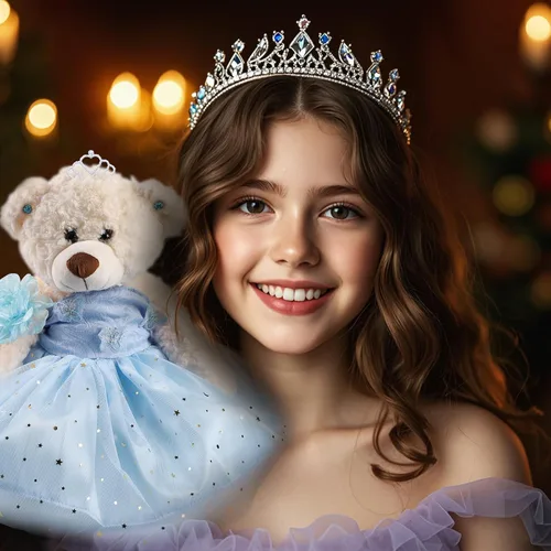 Vista 5 de Muñeca de quinceañera con vestido de membrillo con vestido, decoraciones de quinceañera para regalos de niñas, OSO de peluche para 15 años