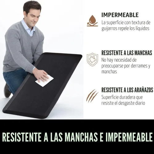 Vista 4 de Gorilla Grip - Tapete antifatiga acolchado para cocina, escritorio, ergonómico, superficie rugosa resistente a los rayones y al agua, para comodidad