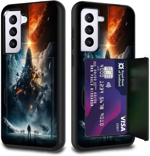 Vista 130 de Funda híbrida de doble capa con función atril para Samsung Galaxy A16 5G de 6.9 pulgadas, diseño de vaca con bandera estadounidense