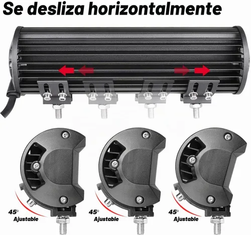 Vista 3 de Soportes de montaje de barra de luz LED, 2 piezas, kit de soporte de montaje inferior ajustable para luces LED de vaina, cubos, barra de luz