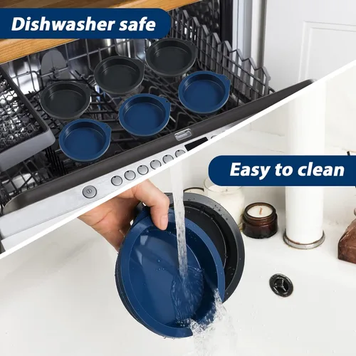 Vista 4 de Webake Moldes de Huevo de Silicona para Freidora de Aire de 4 pulgadas para Hornear, Moldes de Huevo Antiadherentes para Microondas Mini Panqueque