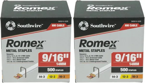 Vista 9 de Southwire SMS12-5000BKT Grapas de metal Romex™ de 1/2 pulgada, cubo de 5000 piezas