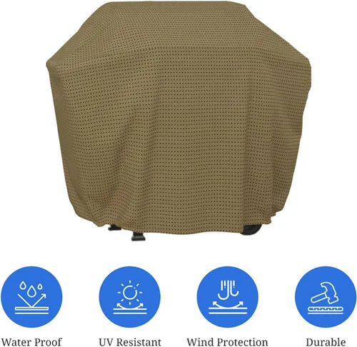 Vista 4 de Covers & all Funda para parrilla de barbacoa con elástico, 160 GSM Duro Pro tela transpirable no tejida, impermeable, resistente a los rayos UV