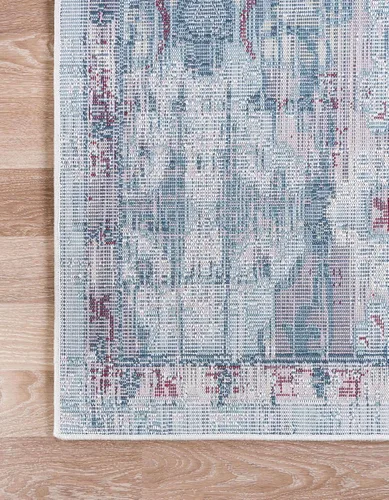 Vista 6 de Unique Loom Sumter Collection - Alfombra Aiken (2 x 6 pies, color rosa y azul)