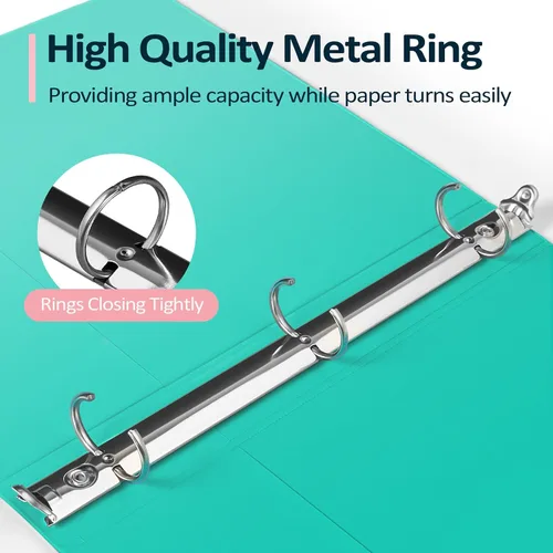 Vista 4 de BinderX - Carpeta de 3 anillos redondos extraduradera de 1 pulgada, se adapta a 175 hojas de papel de 8.5 x 11 pulgadas, cubierta personalizable