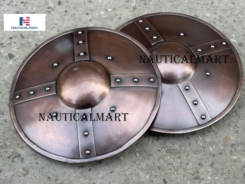 Vista 4 de Nautical-Mart - Protectores de arco de hierro de combate para armadura medieval color cobre