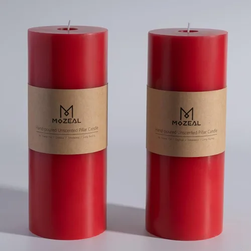 Vista 44 de MOZEAL Juego de 3 velas sin perfume vertidas a mano de 3 x 6 pulgadas, velas tipo pilar sin goteo, combustión de larga duración, aproximadamente 120