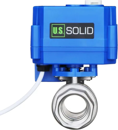 Vista 10 de Válvula de bola motorizada de 1/2 pulgada U.S. Solid Brass 9-24V AC/DC de 3 cables con cierre automático de puerto completo con anulación manual
