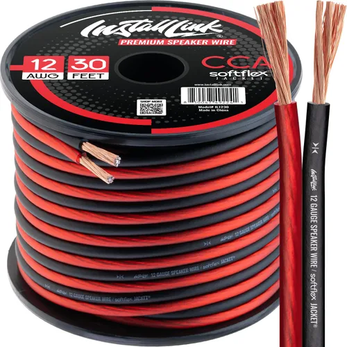 Vista 11 de Install Link Cable de altavoz de calibre 12 AWG (9.14 metros) estéreo, para coche o cine en casa, CCA