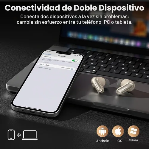 Vista 7 de TOZO NC20 Auriculares inalámbricos con cancelación activa de ruido LDAC