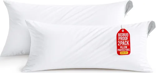 Vista 21 de Utopia Bedding - Funda de almohada impermeable con cremallera, 20 x 26 pulgadas, 2 unidades, estándar, color blanco