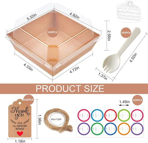 Vista 2 de 50 cajas de charcutería con tapas transparentes, recipientes de comida individuales para llevar, recipientes para llevar de 5 pulgadas, recipientes