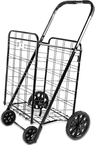 Vista 8 de Carrito de compras plegable, Acero, Azul, Extra grande