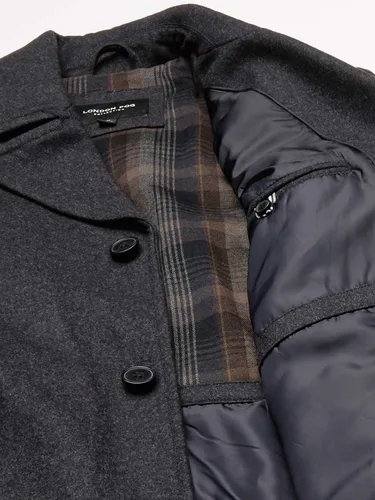 Vista 6 de LONDON FOG Amity - Abrigo de automóvil de mezcla de lana con bufanda para hombre