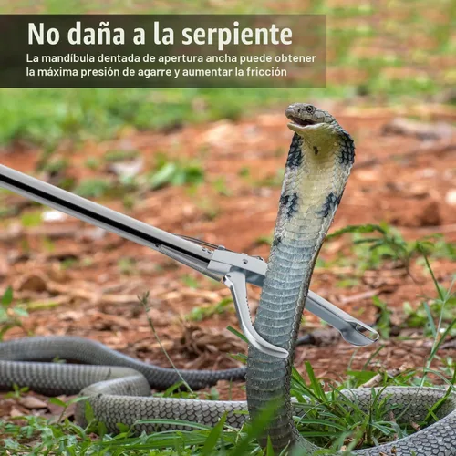 Vista 5 de Anrain herramienta de trabajo extrapesado para atrapar serpientes de 47 pulgadas con mordaza ancha Herramienta de manejo de mandíbula ancha