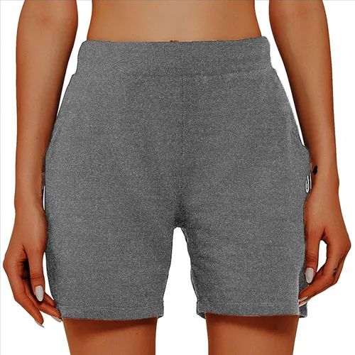 Vista 2 de HARTPOR Pantalones cortos de algodón para mujer, de 5 pulgadas, para gimnasio, entrenamiento, fitness, ropa deportiva, para descansar