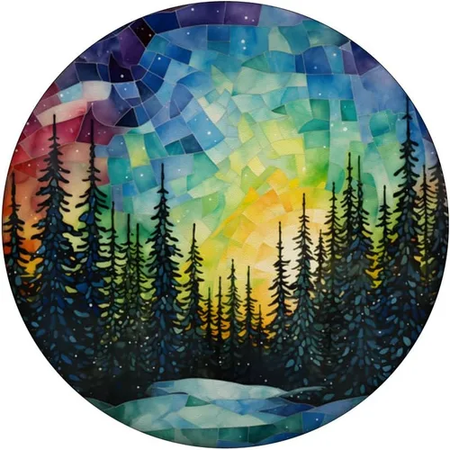 Vista 3 de PopSockets PopGrip intercambiables estilo vidrieras de mosaico Northern Lights