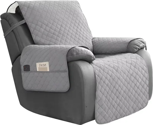 Vista 19 de Easy-Going Funda impermeable para sofá biplaza reclinable con bolsillo, funda de sofá reversible de 1 pieza para sillón reclinable de 2 asientos